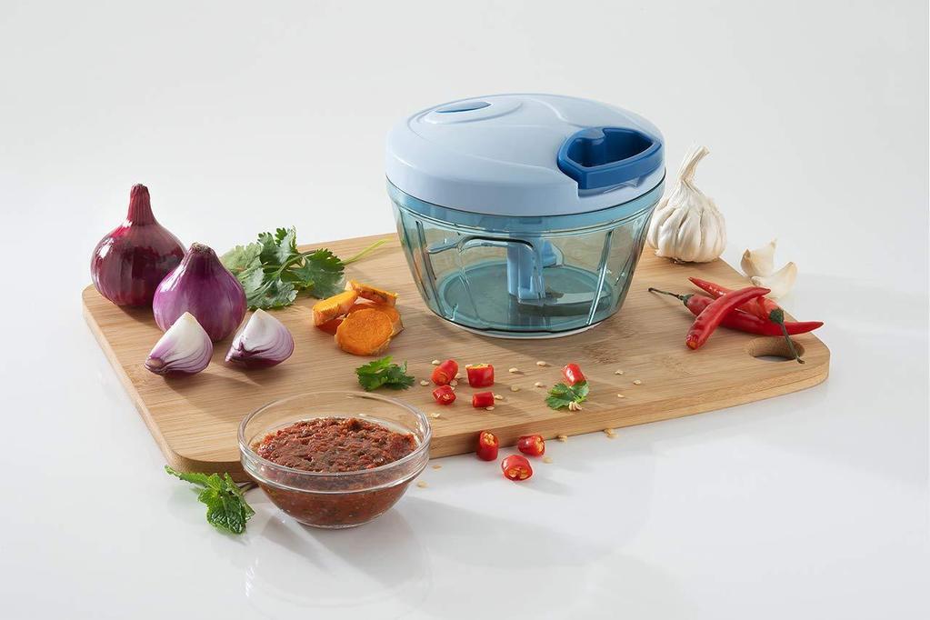 Manual Stainless Steel Blades Compact Hand Held Vegetable Chopperslicer (Brown Package Box) - Happy Price - Image 3