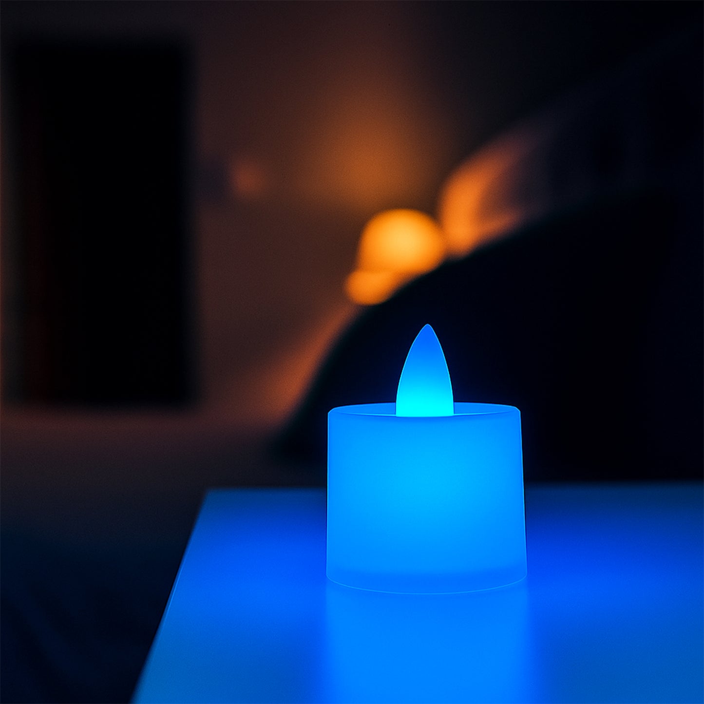 24 Pc Blue LED Flameless Tea Light Candles for Festive Decor - Happy Price - Image 5