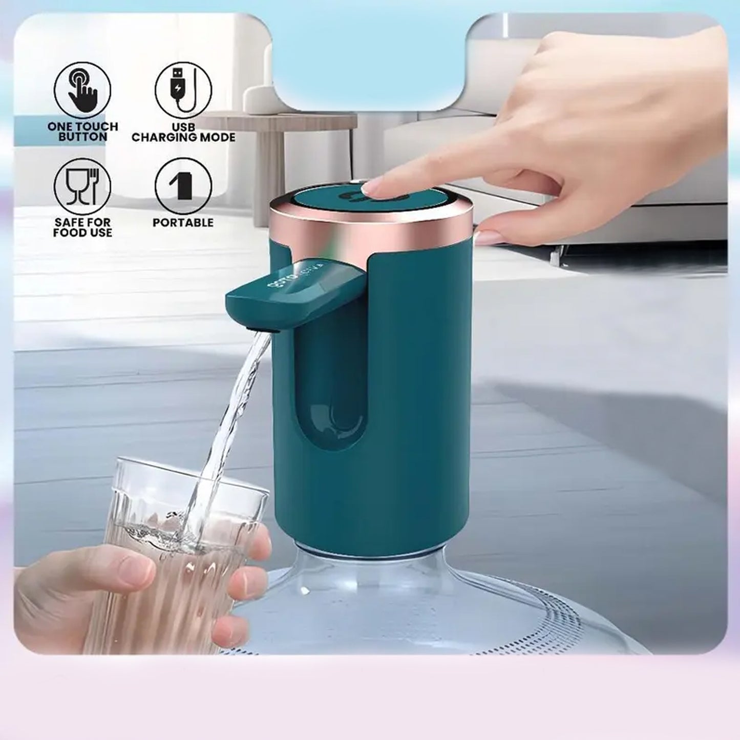 USB Rechargeable Water Dispenser Pump for 20 Litre Bottles (1 Pc)