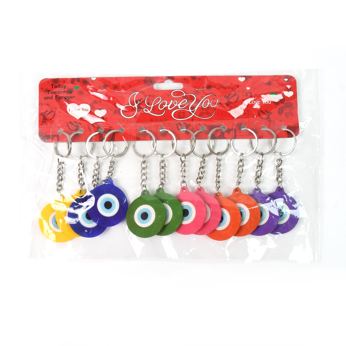 Evil Eye Rubber  Silicone Keychain (12 Pcs Set  Mix Color) - Happy Price - Image 4