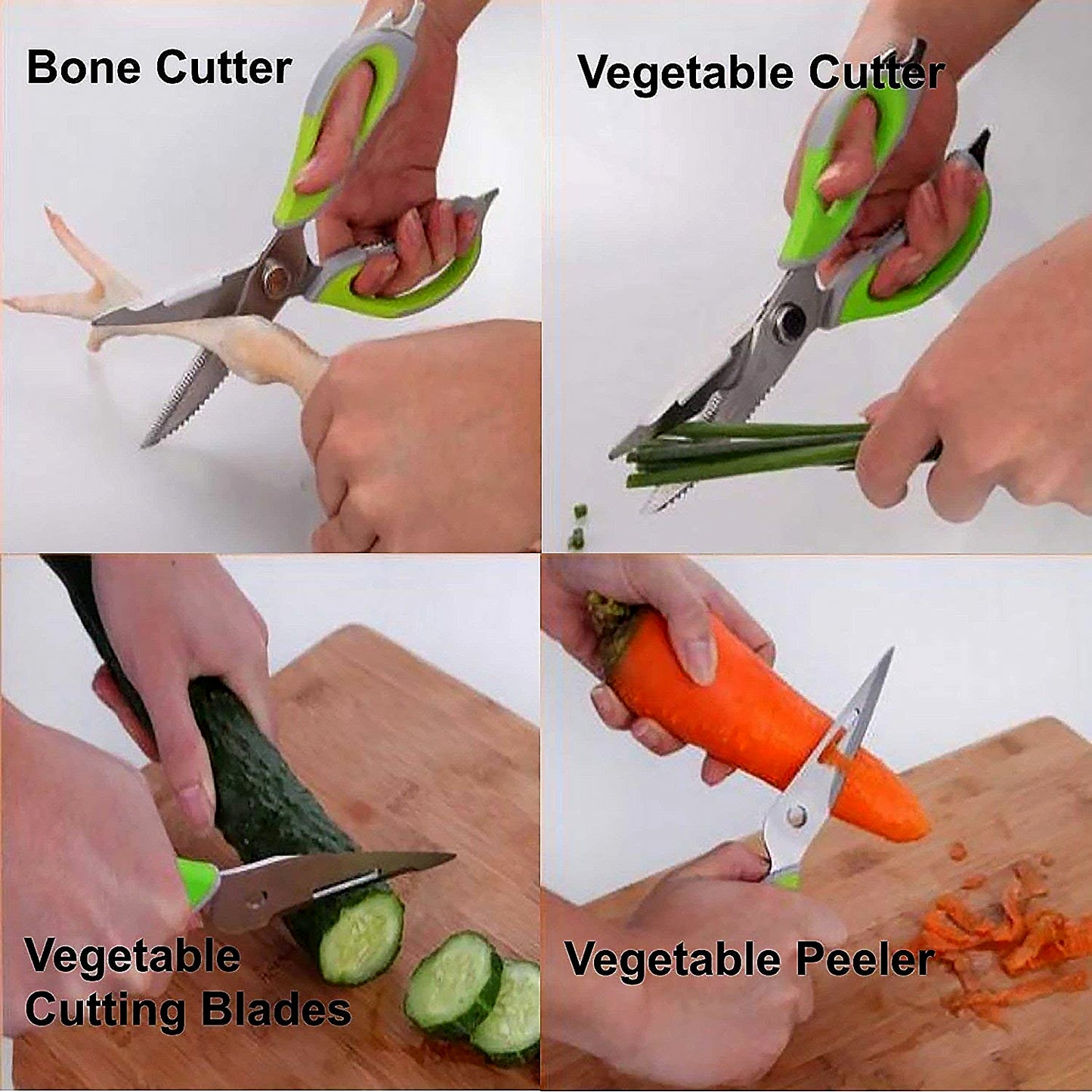 Multi-purpose Kitchen Shears With Magnetic Holder Stainless Steel Red Multifunction Heavy Duty And Kitchen Scissors - Happy Price - Image 5