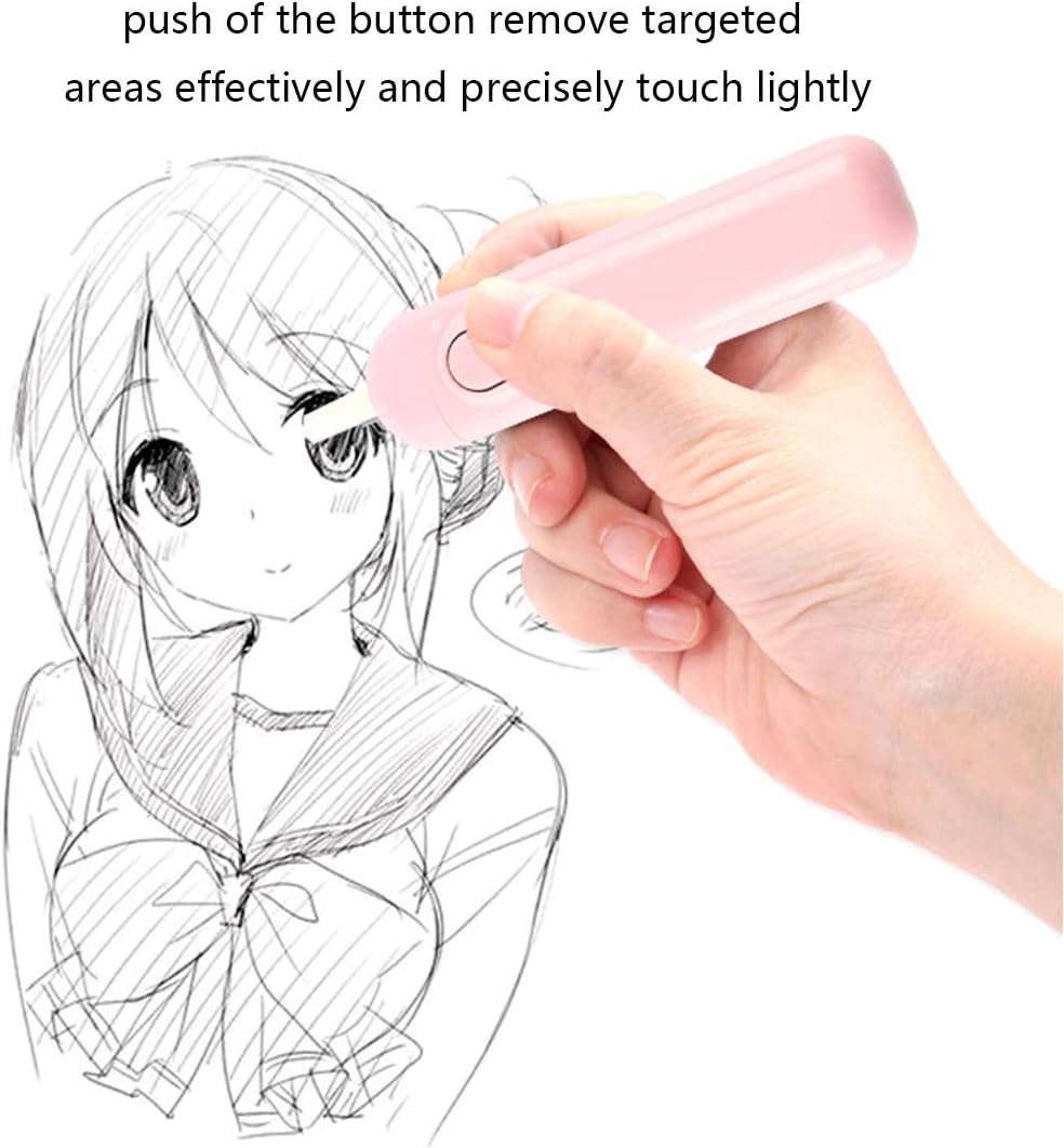 Electric Eraser Kit Automatic Pencil Eraser Battery Operated With 10 Eraser Refills Suitable For Use With Graphite Pencils Drawing Painting Sketching Drafting Supplies Stationery Child Gifts (Battery Not Included) - Happy Price - Image 2