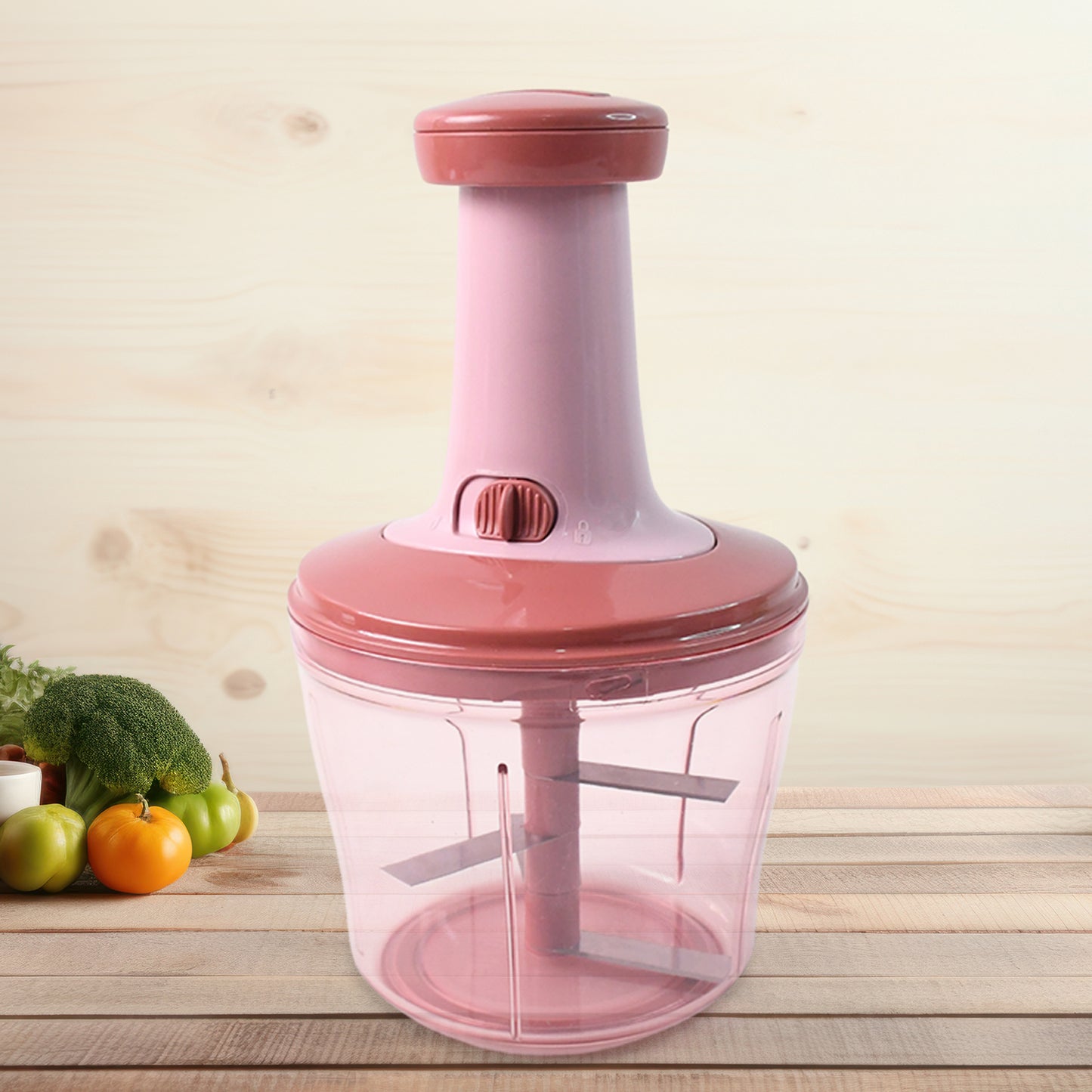 Apex  Quba Push Chopper With Stainless Steel Blades (1000ml) - Happy Price - Image 3