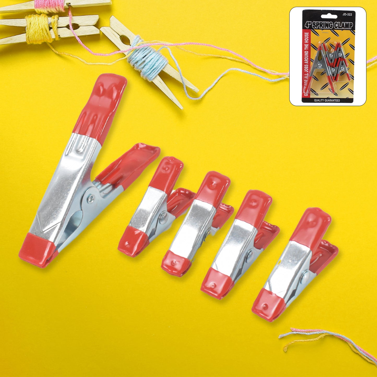 Metal Spring Clamps Heavy Duty Spring Metal Clips Clamp  (5 Pcs Set) - Happy Price - Image 2