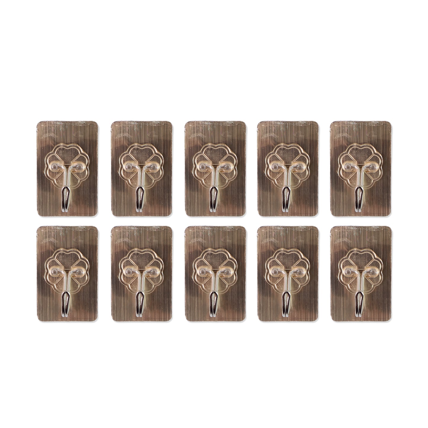 Plastic Adhesive Sticky Waterproof And Oil Proof Wall Hook (5.53.5 Cm  10 Pc) - Happy Price - Image 2