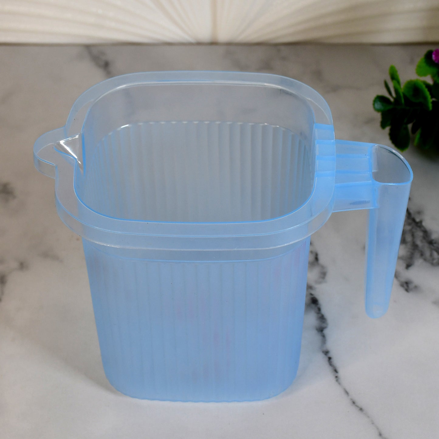 Plastic Square Transparent  Bath Water Mug (1 Pc  1000 Ml  Mix Color) - Happy Price - Image 5