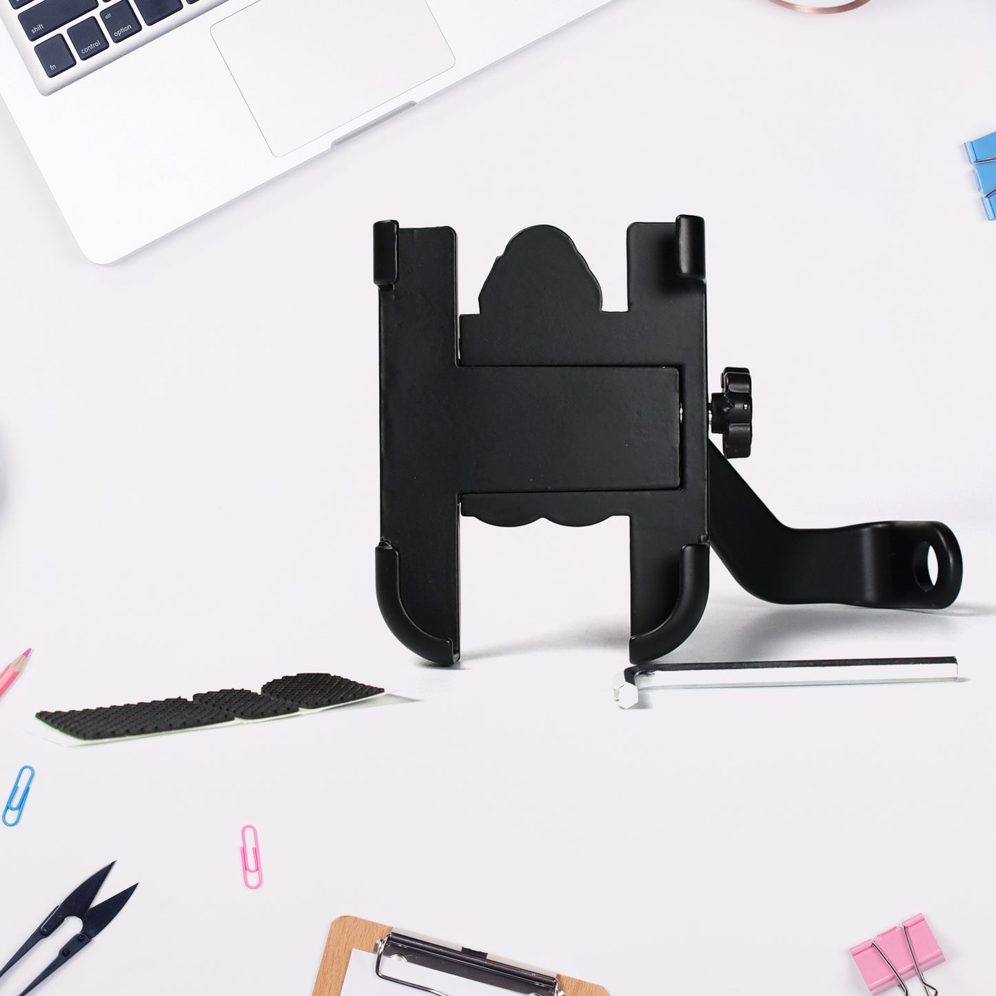 Mobile Phone Holder With Easy Adjustable Rear View Mirror Mount Solid Metal Cradle Stand Suitable For Bike  Mobile Phones - Happy Price - Image 6