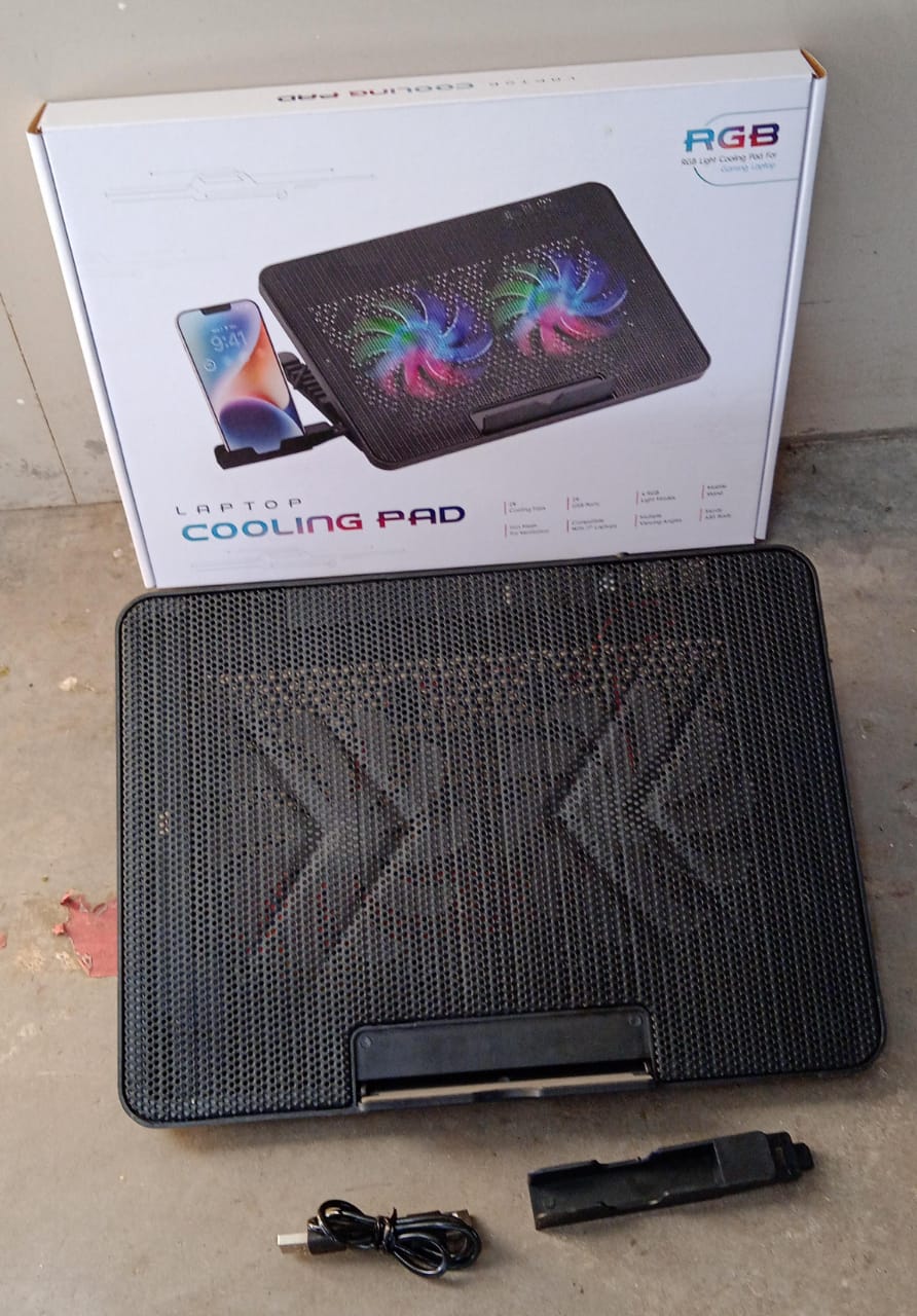 Laptop Cooler Cooling Pad With 2 Quiet Led Fans Dual Usb Ports Portable Ultra Slim Usb Powered 7 Heights Adjustable Laptop Stand For Gaming Laptop - Happy Price - Image 7