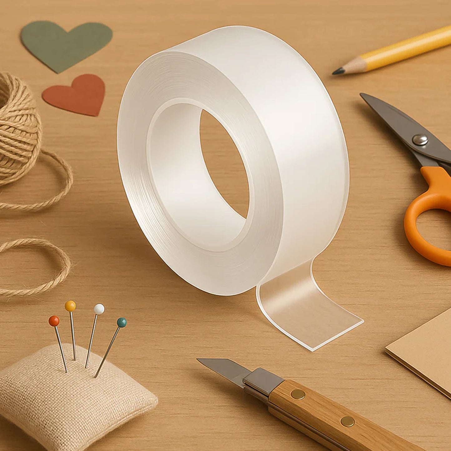 Reusable Transparent Nano Gel Mounting Tape - Strong Double-Sided Adhesive for Home & Office - Happy Price - Image 5