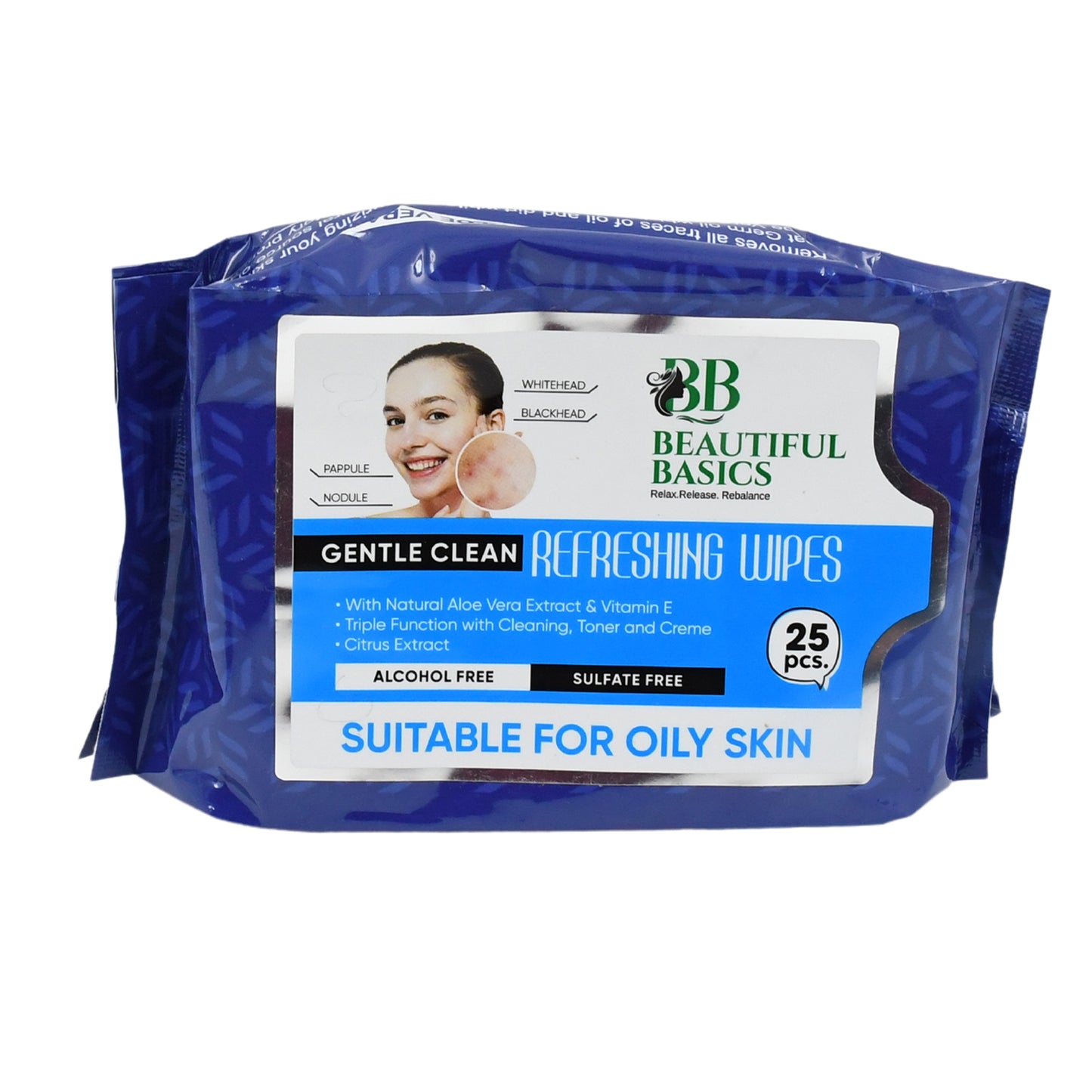 Refreshing Wet Wipes For Face  Facial Cleansing  Refreshing  Skin Hydration Soothing For Skin  Ph Balance  Alcohol Free  Nourishing With Fruit Extract  25 Wipes - Happy Price - Image 4