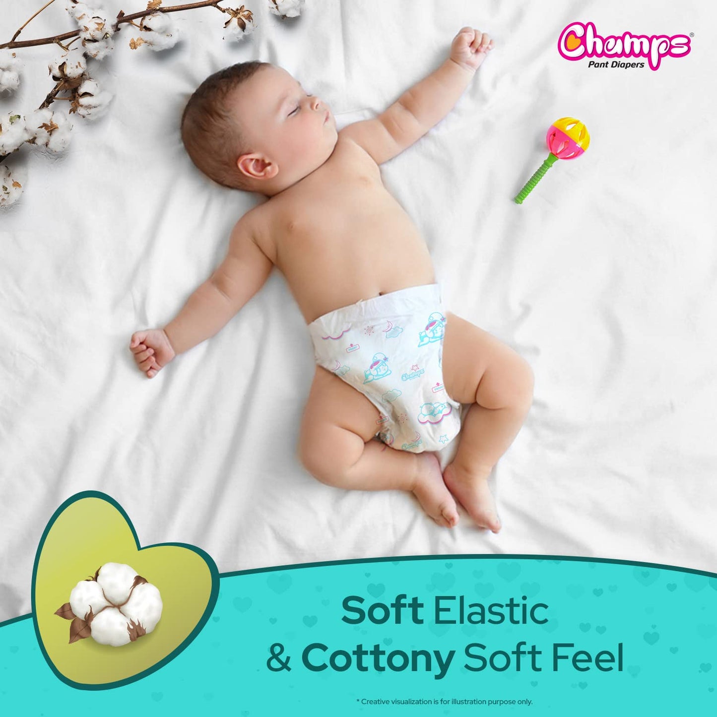 Champs Soft And Dry Baby Diaper Pants  62 Pcs (Large Size) - Happy Price - Image 6