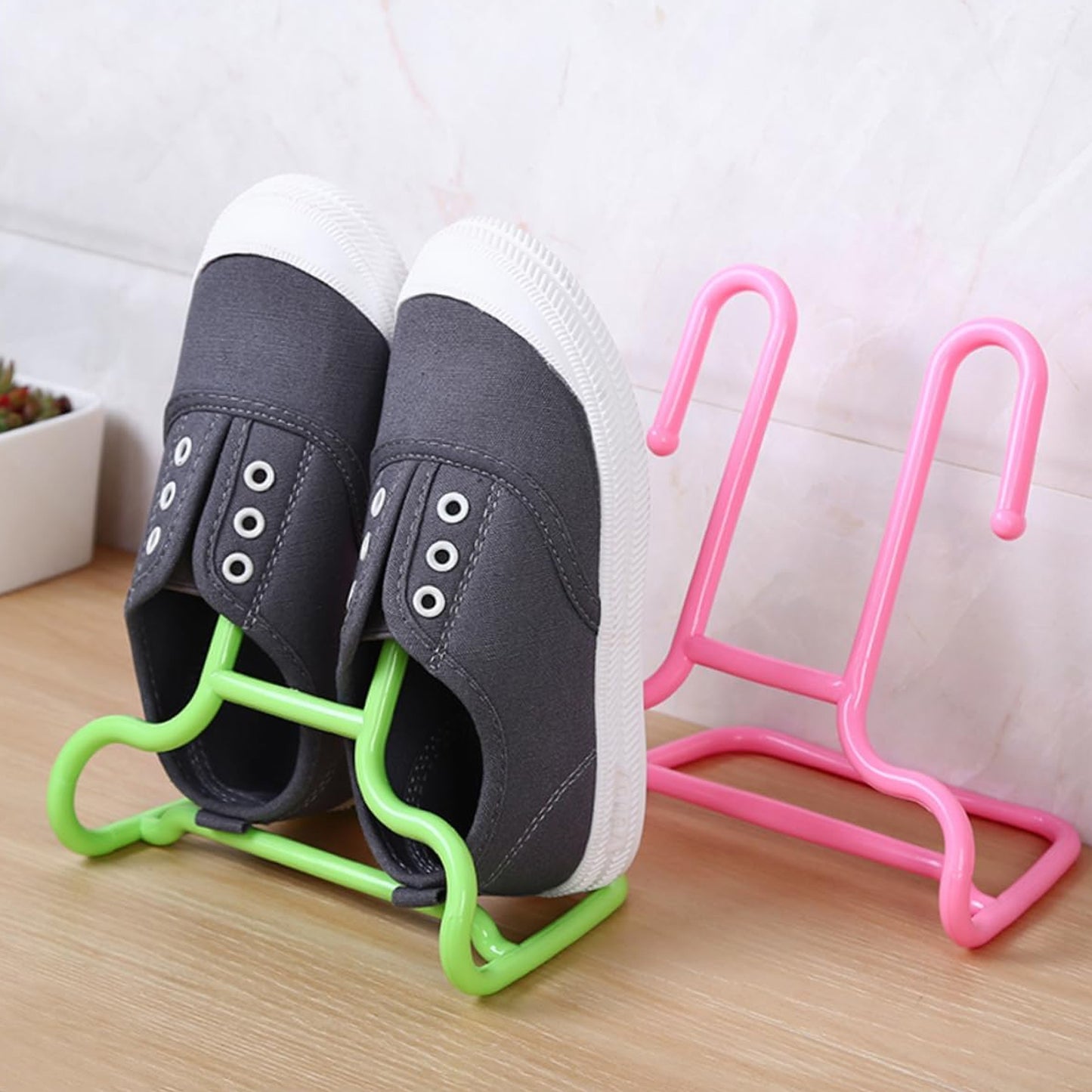 Multi-function Shelf Drying Rack Shoe Rack Stand Hanger Shoes Hanging Storage Wardrobe Organizer Rack Shoe Organizer Stand Closet Shoe Organizer Shoe Holder (2 Pc Set) - Happy Price - Image 6