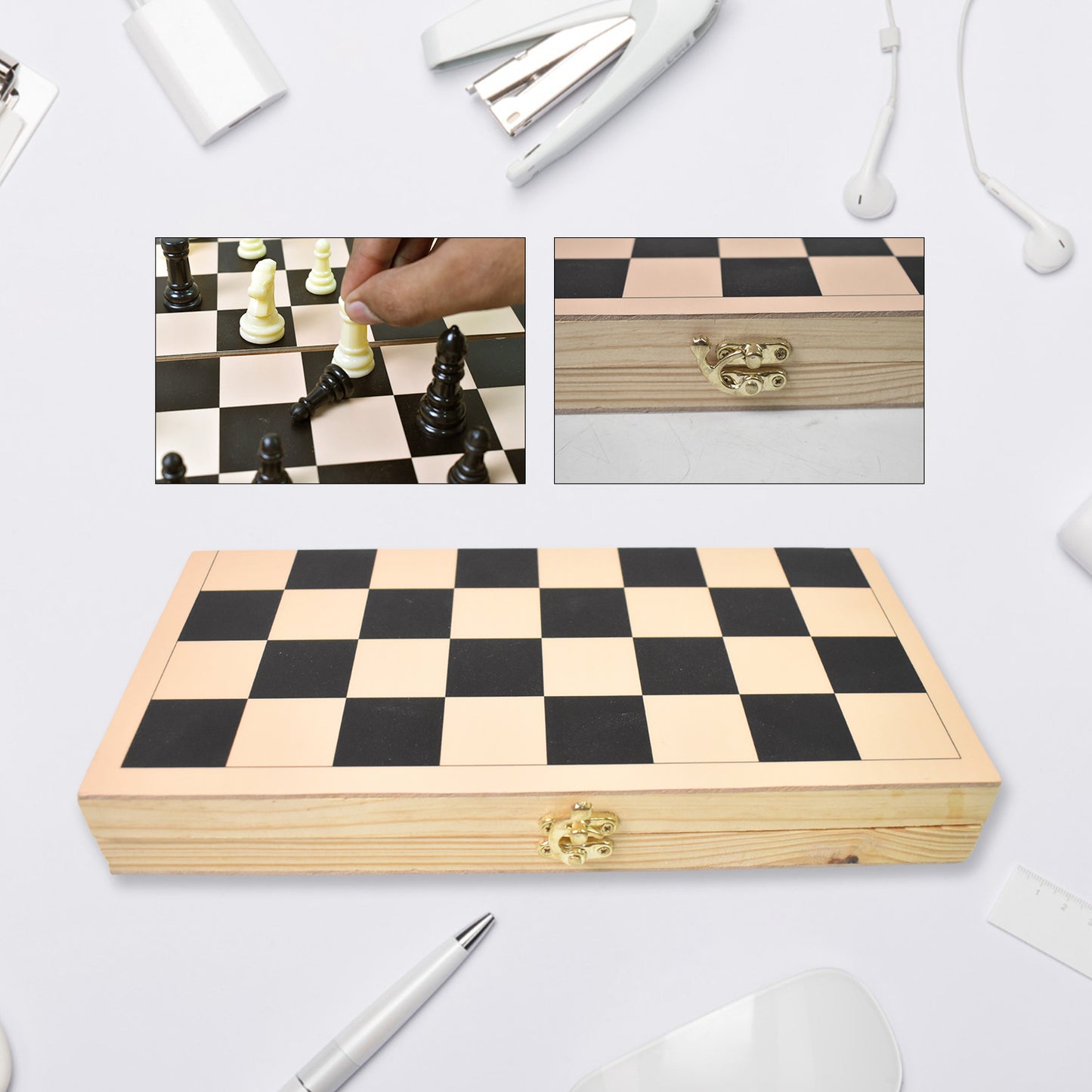 Folding Wooden Chess Board Set (30  30 Cm  1 Set) - Happy Price - Image 3