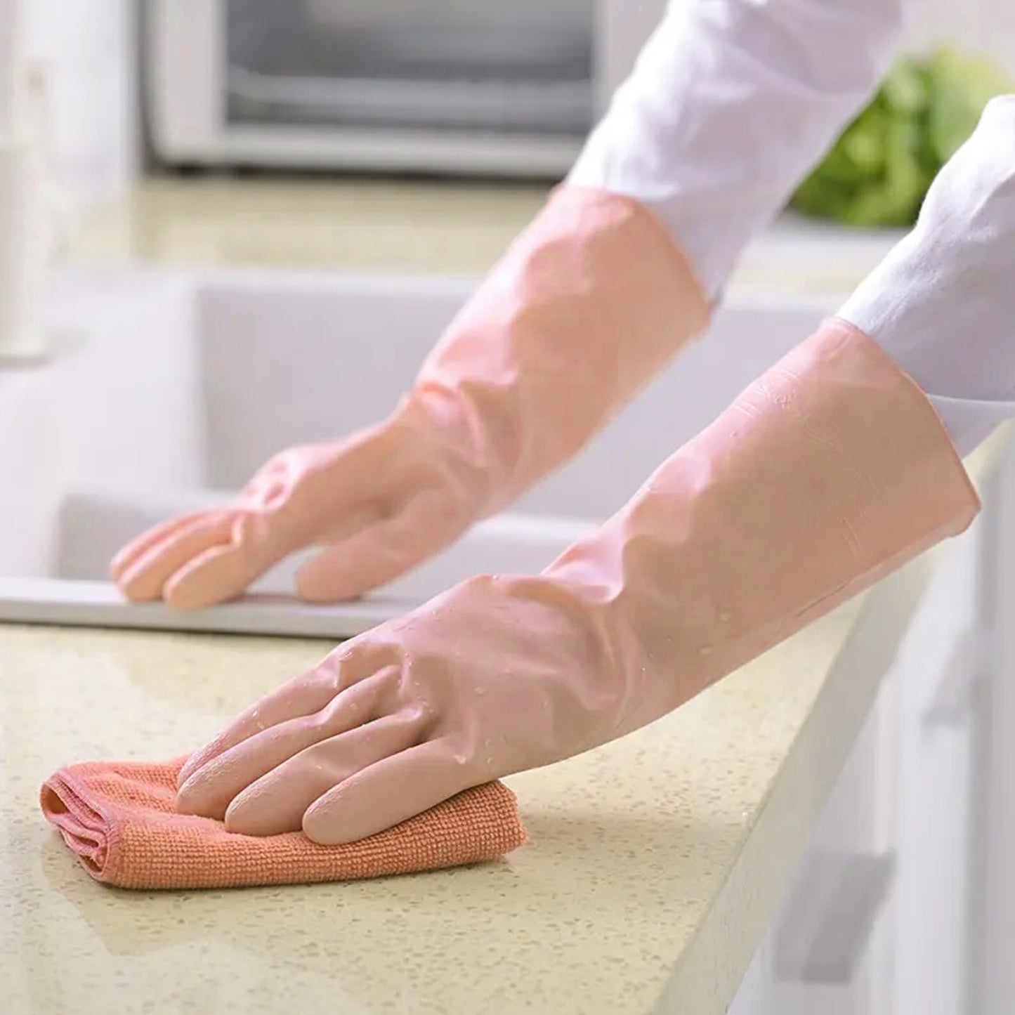 Multipurpose Natural Gum Rubber Reusable Cleaning Gloves - Happy Price - Image 4