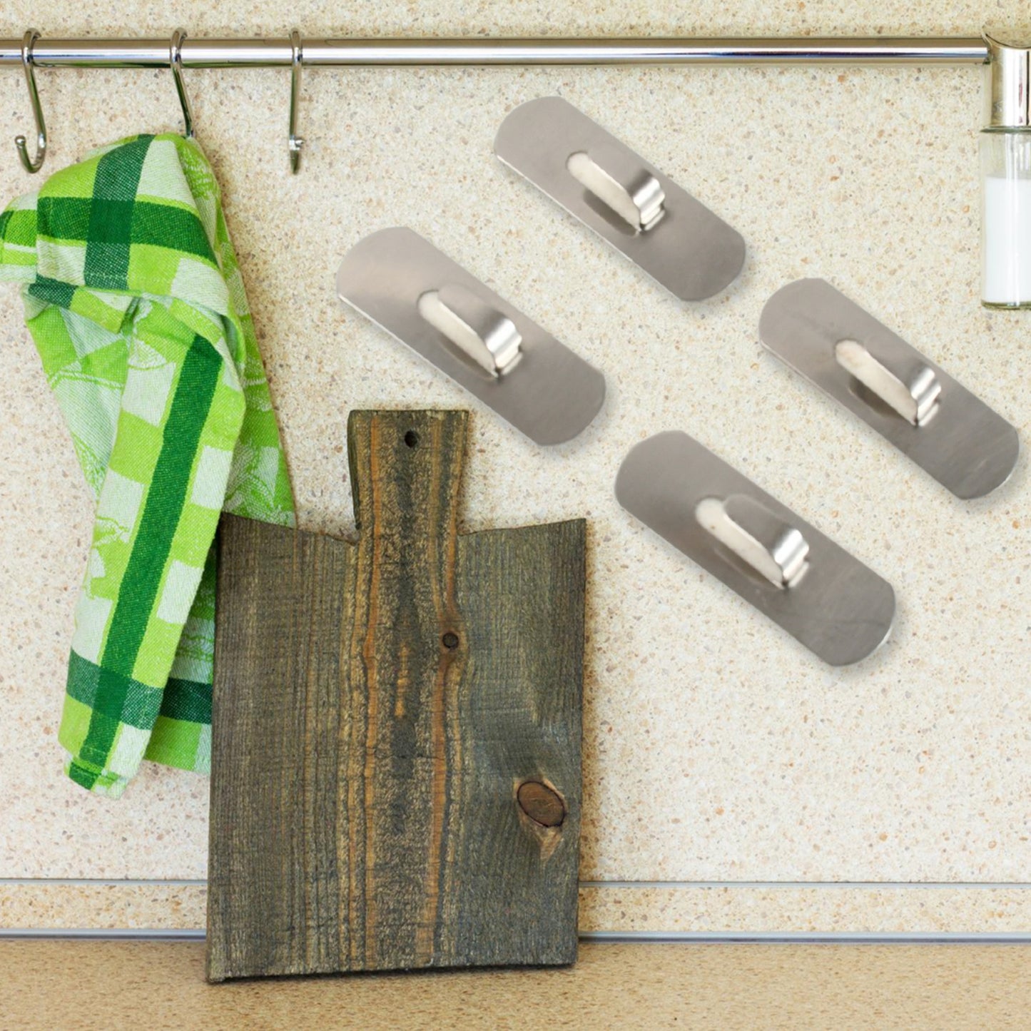 Self- Adhesive Hooks Heavy Duty Wall Hooks Hangers Stainless Steel Waterproof Sticky Hooks For Hanging Robe Coat Towel Kitchen Bathroom And. - Happy Price - Image 2