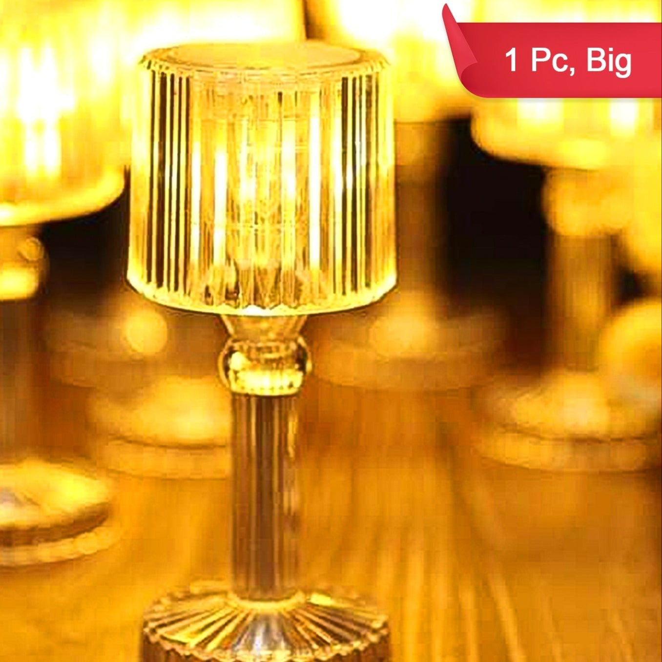 Big Acrylic Led Desk Lamps Table Lamp Portable Crystal (1 Pc  Big) - Happy Price - Image 1