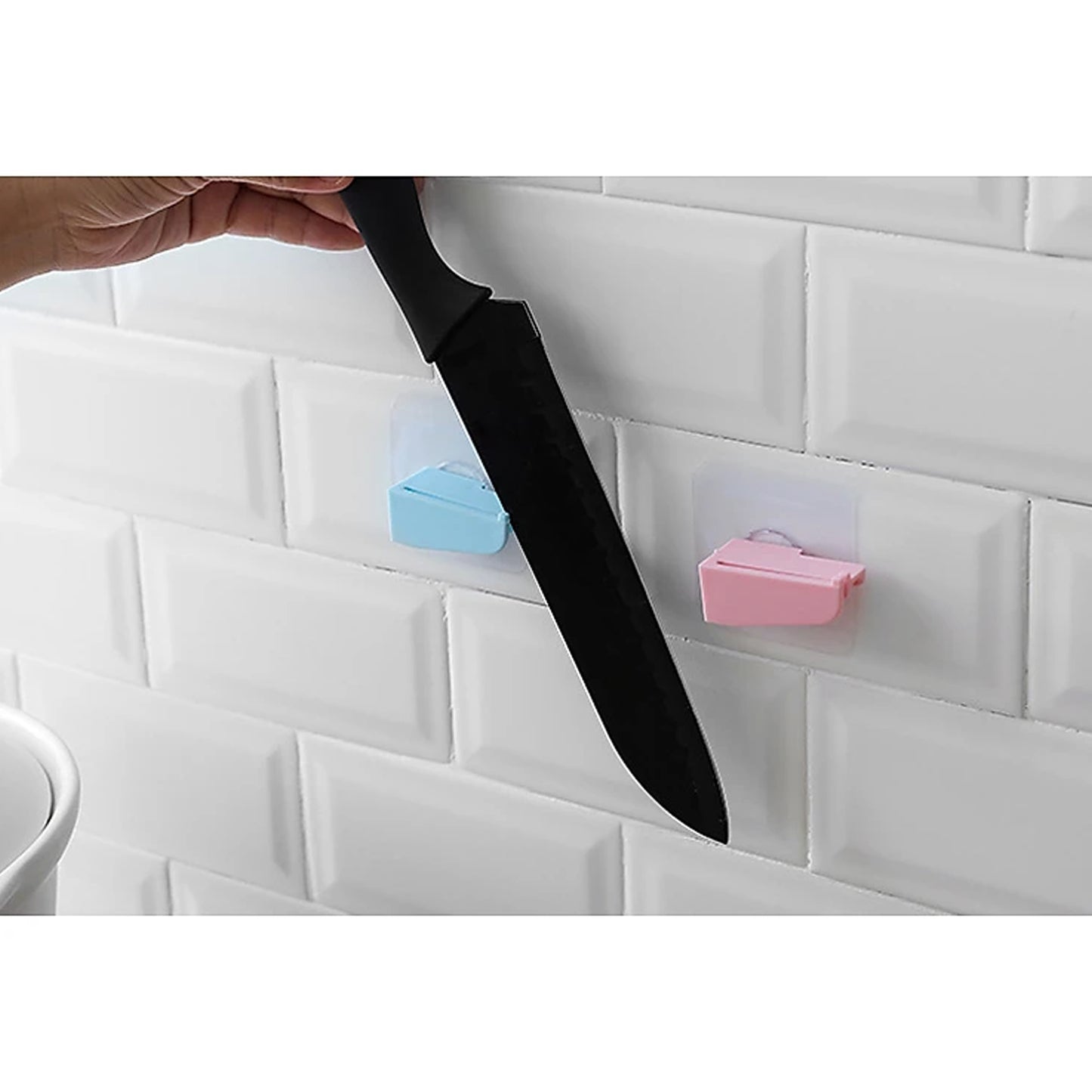 Punch-free Wall Hanging Knife Holder  Stand Knife Holder Kitchen Supplies Tool Holder Insert Knife Shelf Storage Rack (1 Pc ) - Happy Price - Image 7