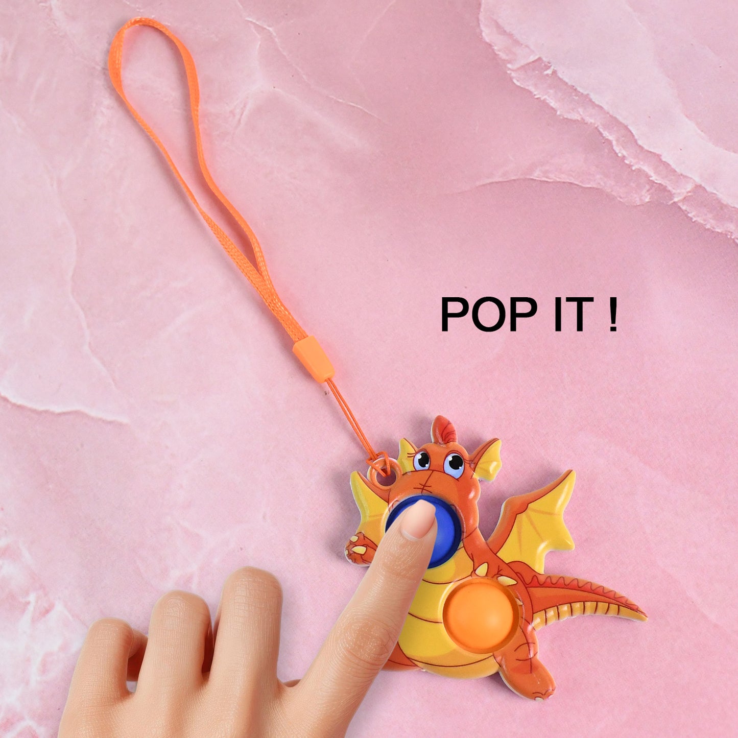 2-bubble Dragon-shaped Push Pop Fidget Toy With Strap (1 Pc) - Happy Price - Image 6