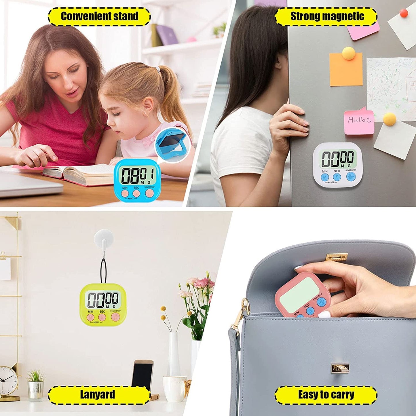 Digital Kitchen Timer Clear Big Digits 0-99 Min For Cooking Office Clock - Happy Price - Image 7