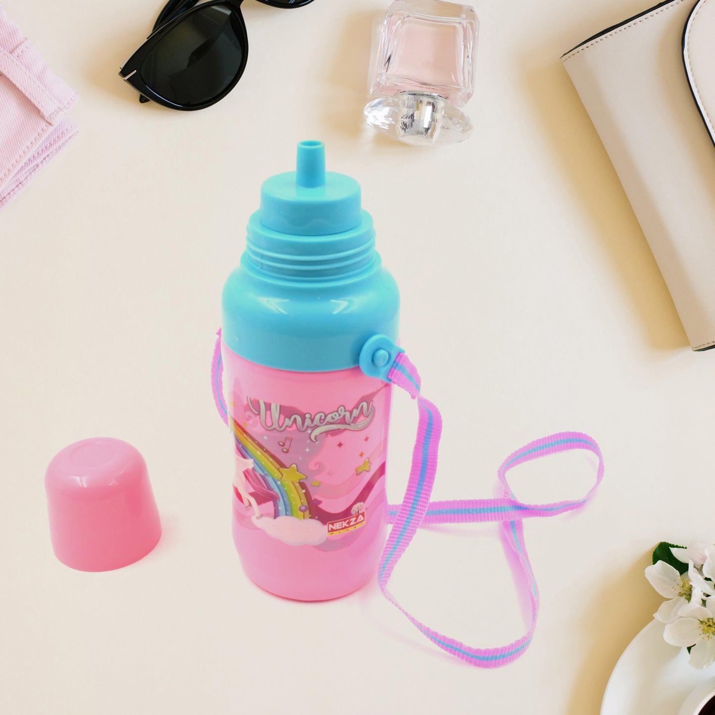 Plastic Sports Insulated Water Bottle With Dori  Straw Easy To Carry High Quality Water Bottle Bpa-free  Leak-proof For Kids School For Fridge Office Sports School Gym Yoga (1 Pc 500ml) - Happy Price - Image 2