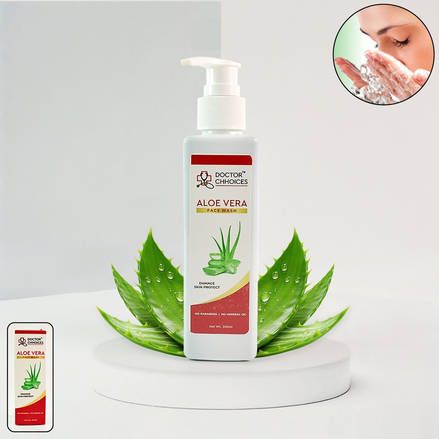 Doctor Chhoices Aloe Vera Face Wash - 200ml | Gentle Herbal Cleanser for All Skin Types