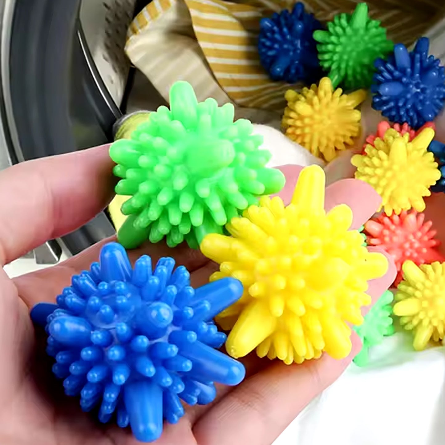 Soft Star Washing Machine Laundry Dryer Balls Laundry Ball (4 Pcs  Multi Color) - Happy Price - Image 4