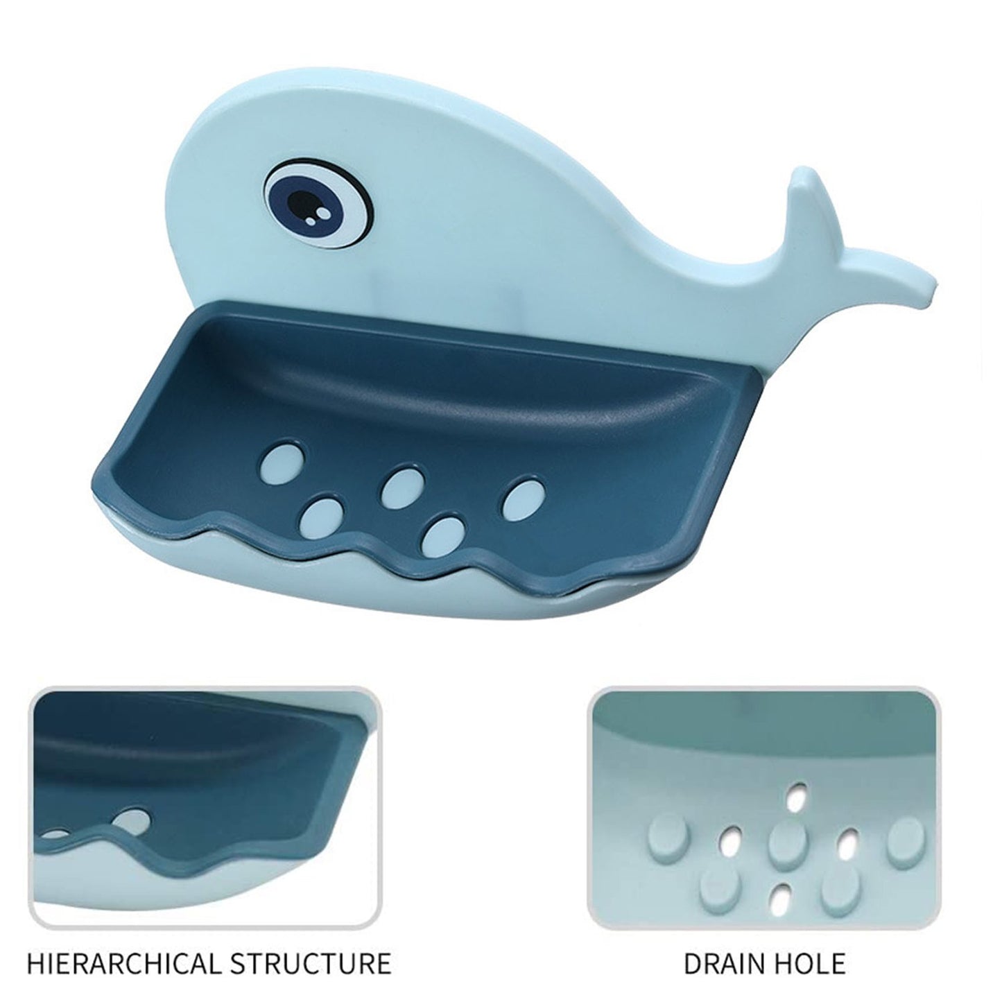 Fish Shape Soap Dish Adhesive Waterproof Wall Mounted Bar Soap Dish Holder  (Pack Of 2pc) - Happy Price - Image 3