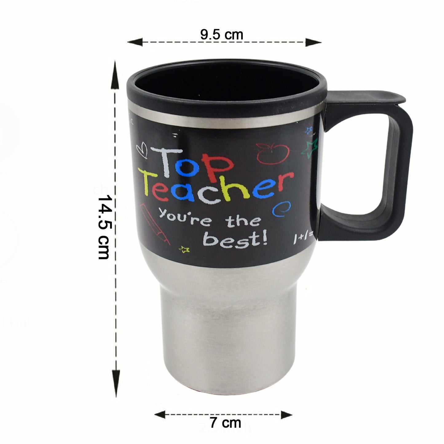 Stainless Steel Vacuum Glass Insulated Glass Coffee Cups Double Walled Travel Mug Car Coffee Mug (With Lid  Handle) - Happy Price - Image 5