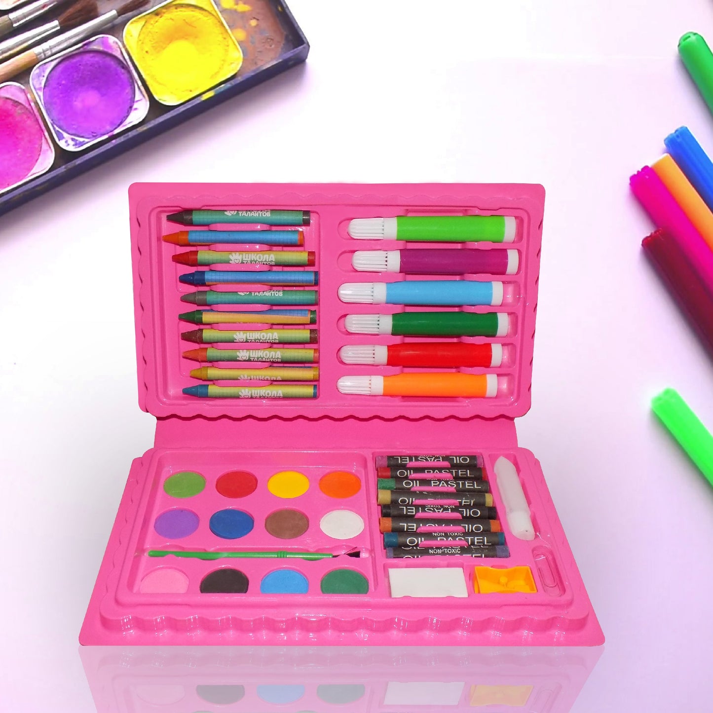 Art And Craft Color Kit (Crayons Water Color Sketch Pens) - 42 Pcs - Happy Price - Image 3