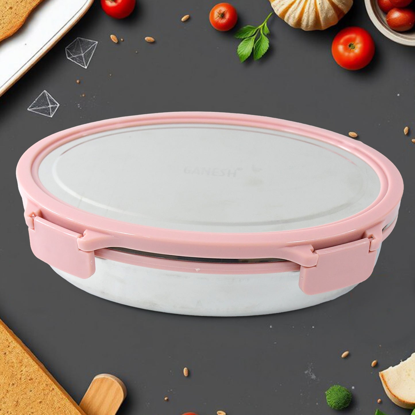 Ganesh Classy 2-piece Stainless Steel Lunch Box Set - Happy Price - Image 3