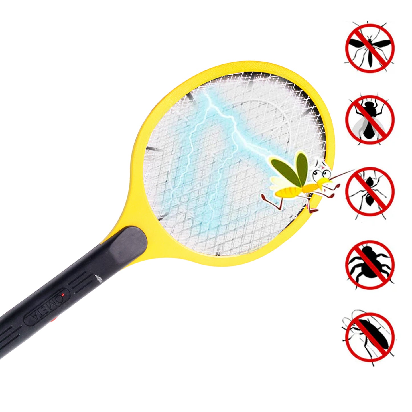 Yellow Rechargeable Electric Mosquito Killer Racket With Cable - Happy Price - Image 5