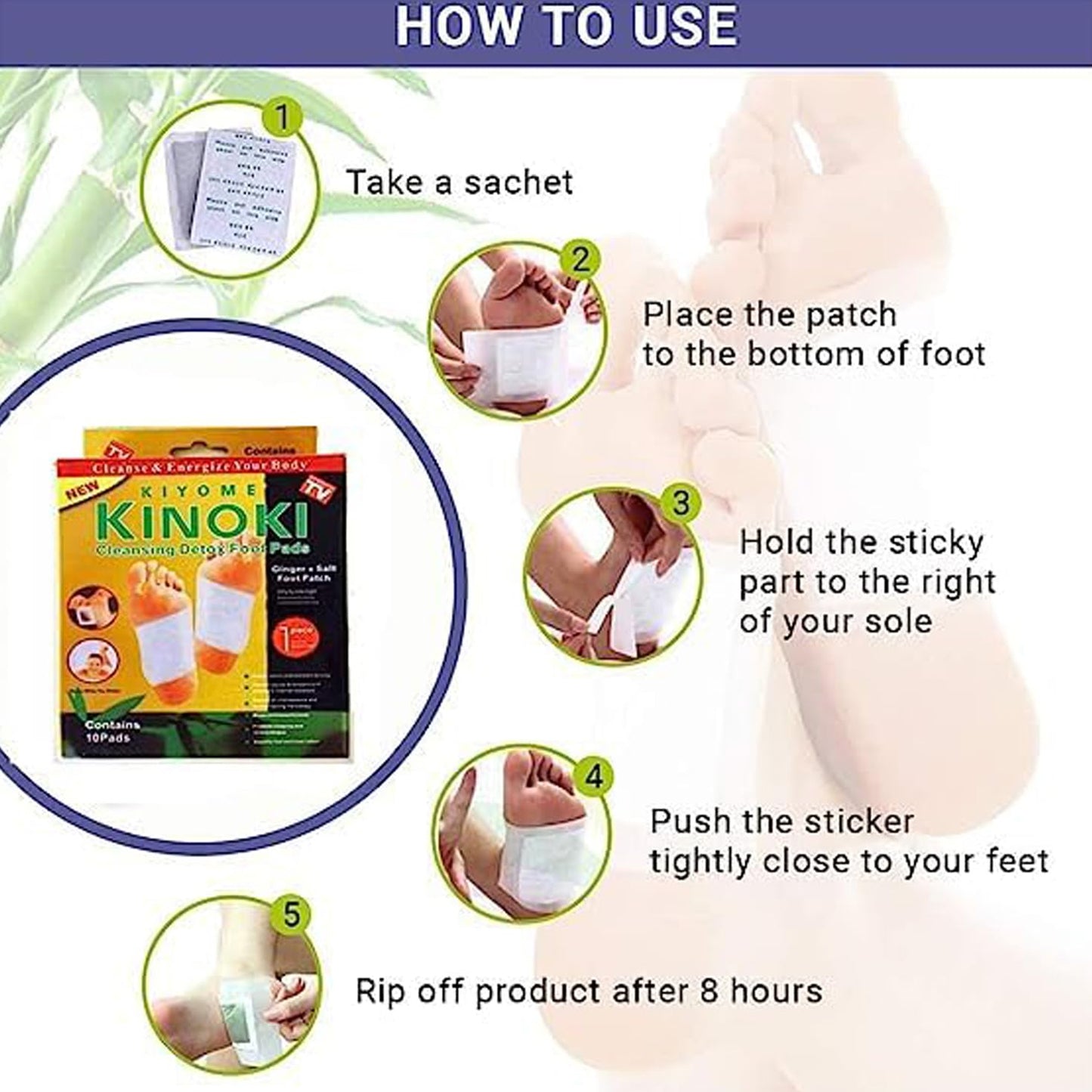 Ginger & Salt Detox Foot Pads - 10 Pcs - Happy Price - Image 4