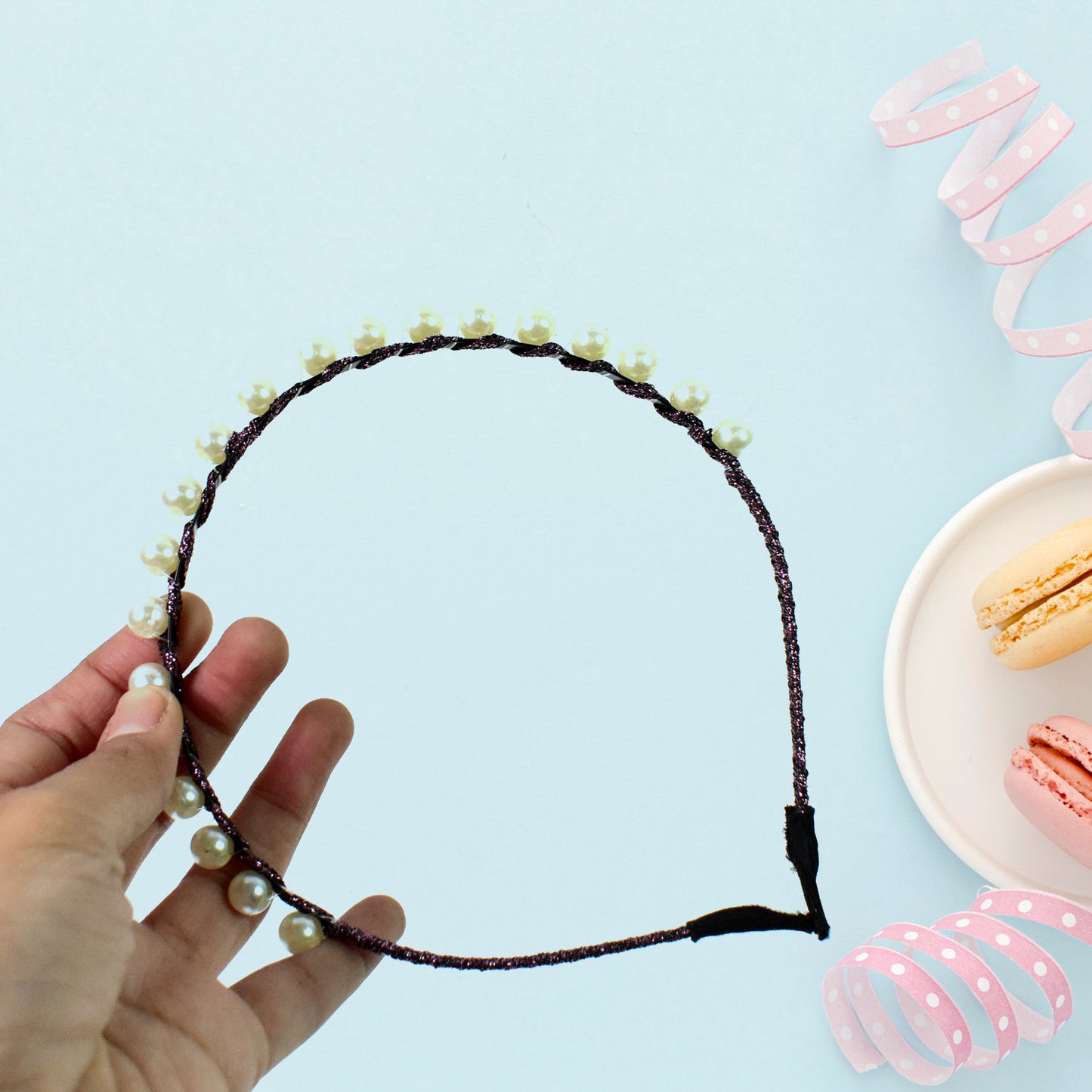 Hairband Pearls Fancy Party Hairband  (1 Pc  Mix Design) - Happy Price - Image 4