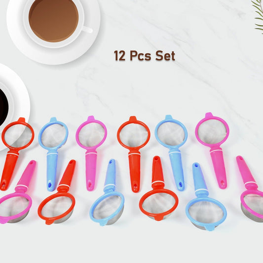 Plastic Multipurpose Tea And Coffee Strainer (Pack Of 12 Pcs) - Happy Price - Image 1