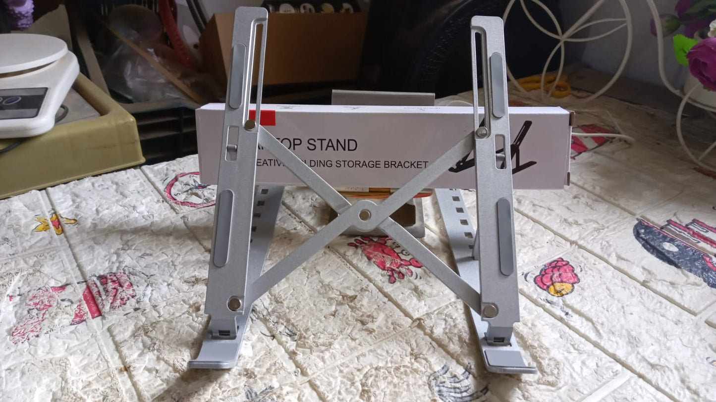 Laptop Stand For Desk  Metal Portable Laptop Stand With 6 Adjustable Angles  Laptop Riser Phone And Tablet Stand  Compatible For All Laptop - Happy Price - Image 7