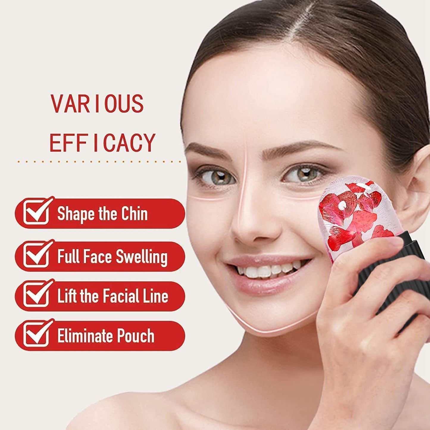 Face Ice Roller  Ice Roller For Face  Ice Roller For Face Massager  Face Ice Treatment Reduce Face Swelling And Under Eye Puffiness (Black) - Happy Price - Image 3