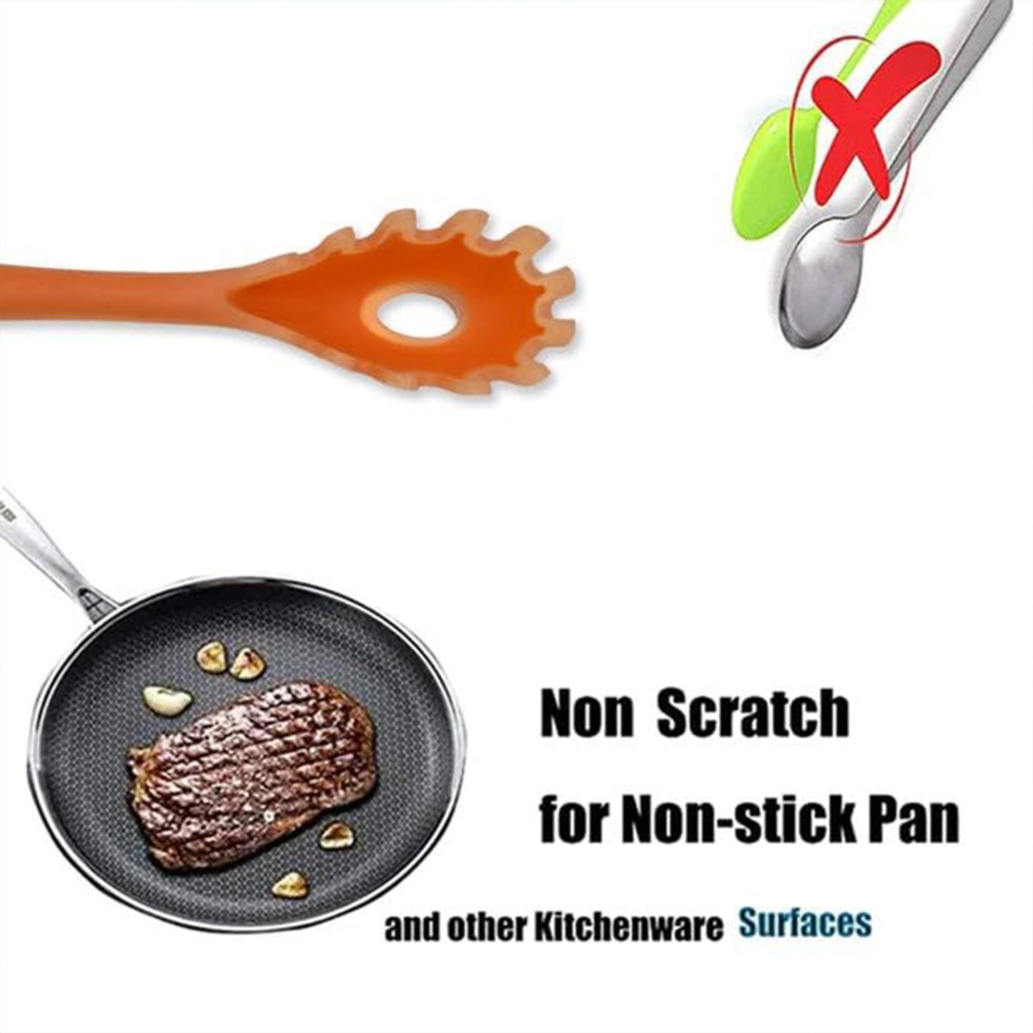 Multipurpose Silicone Spoon Silicone Basting Spoon Non-stick Kitchen Utensils Household Gadgets Heat-resistant Non Stick Spoons Kitchen Cookware Items For Cooking And Baking (6 Pcs Set) - Happy Price - Image 4