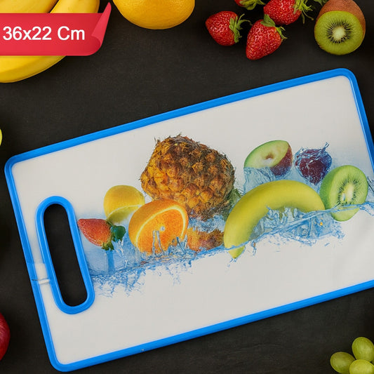 Large Fruit Print Cutting Board with Handle - 36x22 cm