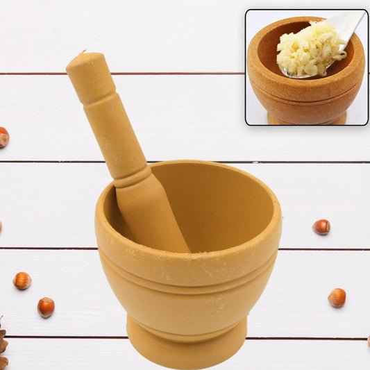 Natural Stone Mortar and Pestle Set for Spices & Herbs - Traditional Indian Khalbatta