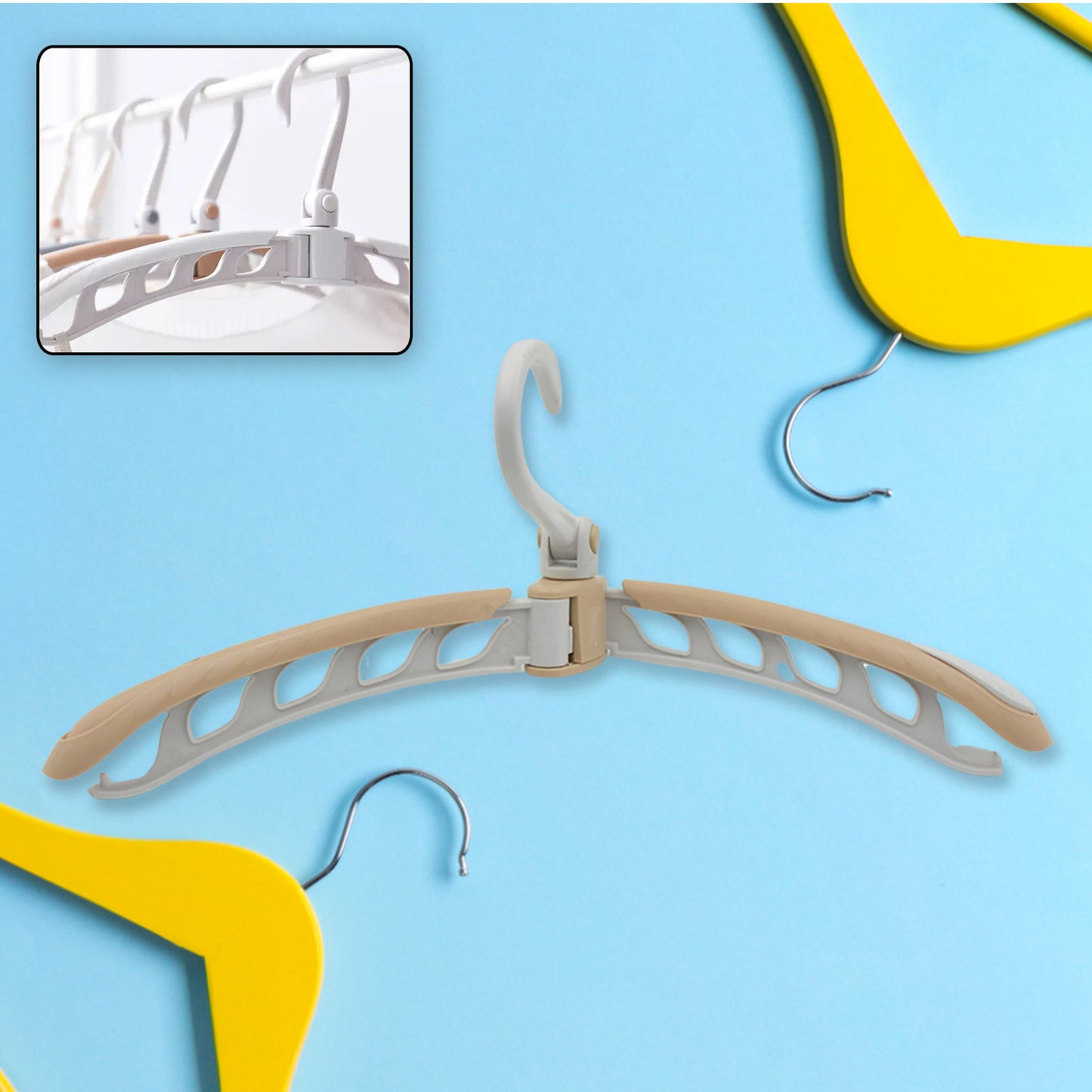 Portable Folding 360 Degree Rotating Clothes Hangers Travel Foldable  Adjustable Accessories Foldable Clothes Hangers Drying Rack For Travel (1 Pc) - Happy Price - Image 2