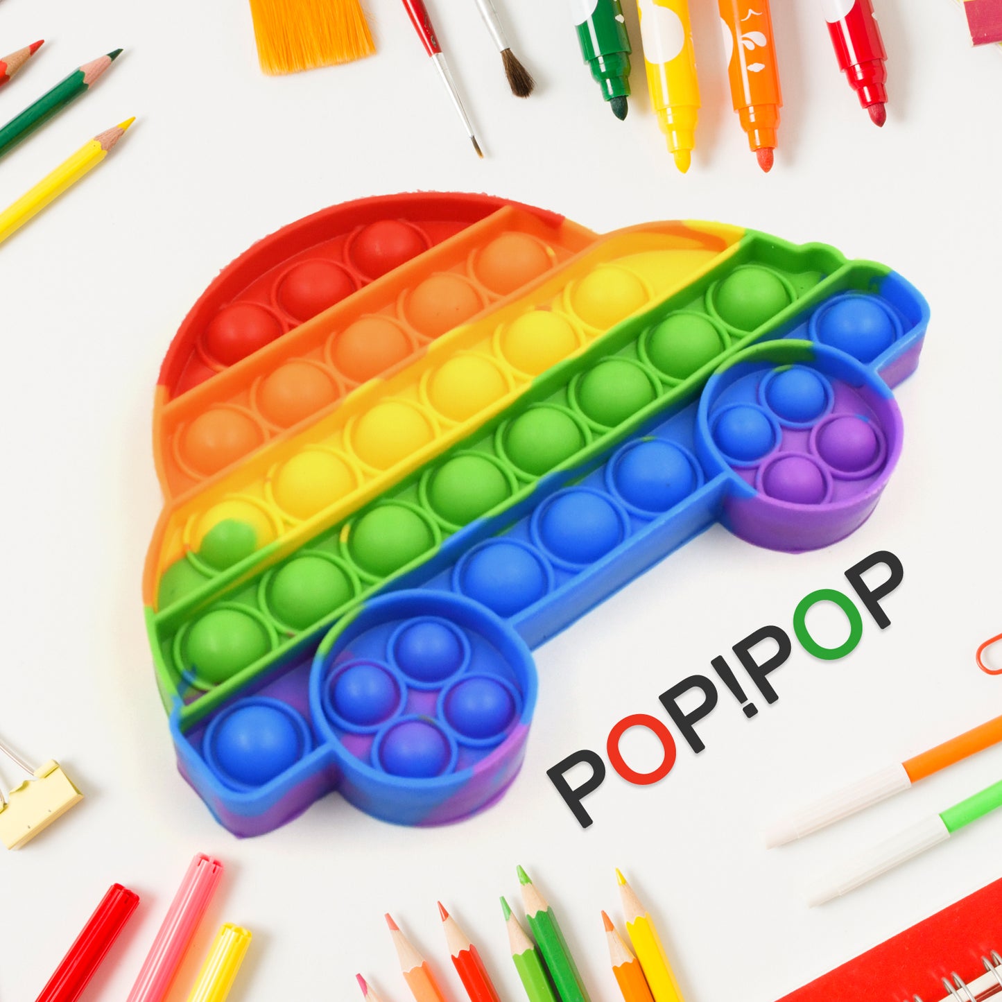Pop Fidget Toy Push Pop Bubble Fidget Sensory Toy For Kids And Adults Fidget Popper Stress Reliever Sensory Fidget Poppers (Butterfly  Car Shape  1 Pc) - Happy Price - Image 2