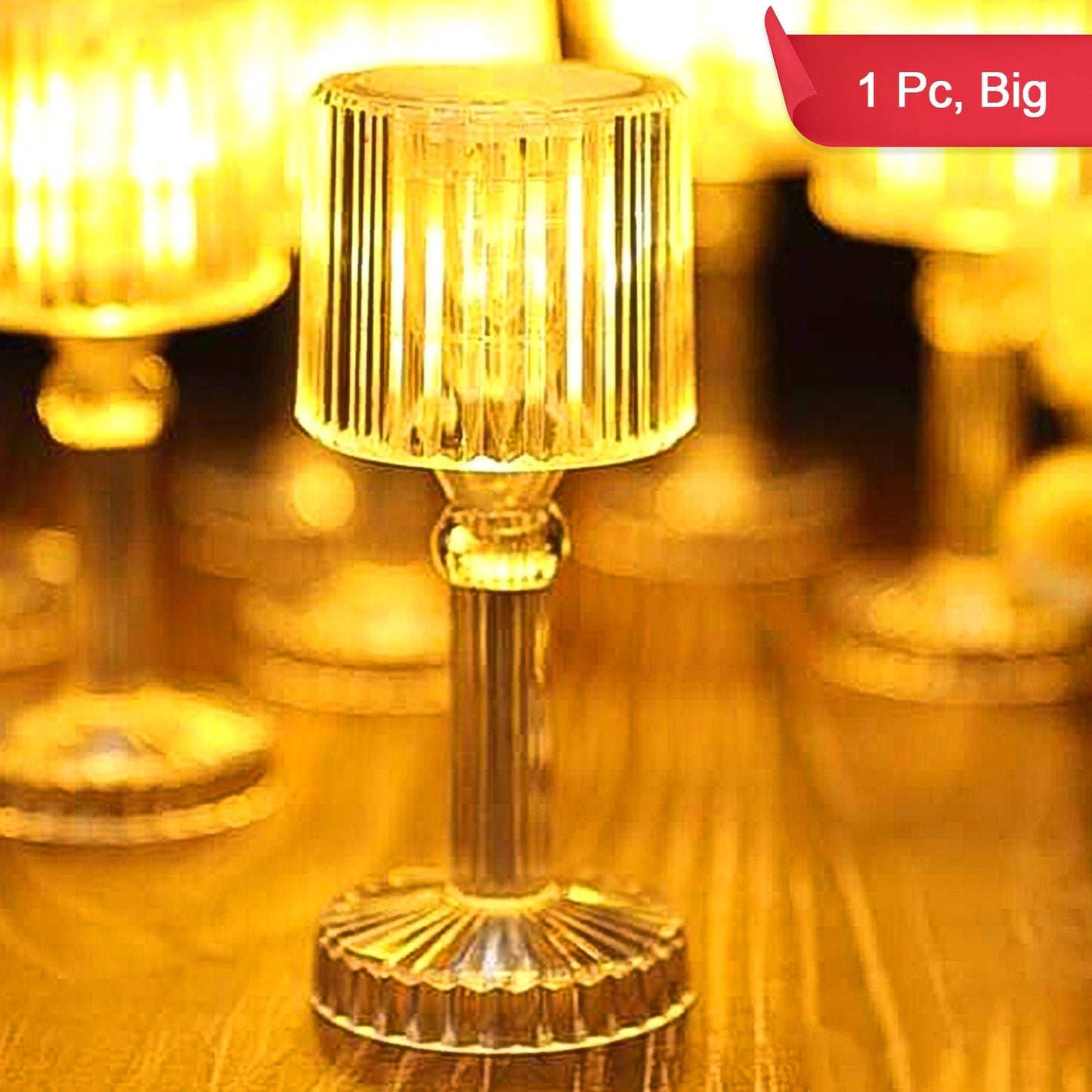 Big Acrylic Led Desk Lamps Table Lamp Portable Crystal (1 Pc  Big) - Happy Price - Image 2