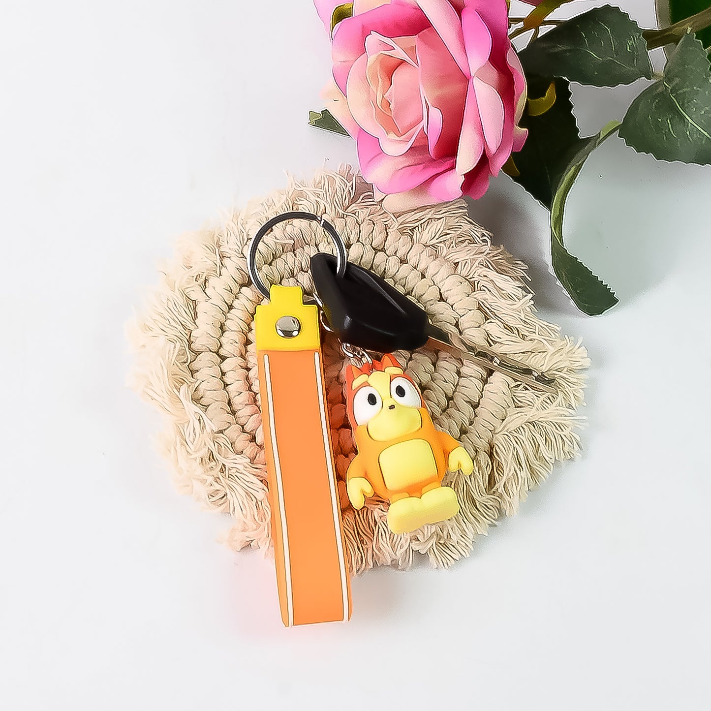 Cute Cartoon Silicone 3d Key Chain With Metal Hook  Strap (Pack Of 1) - Happy Price - Image 4