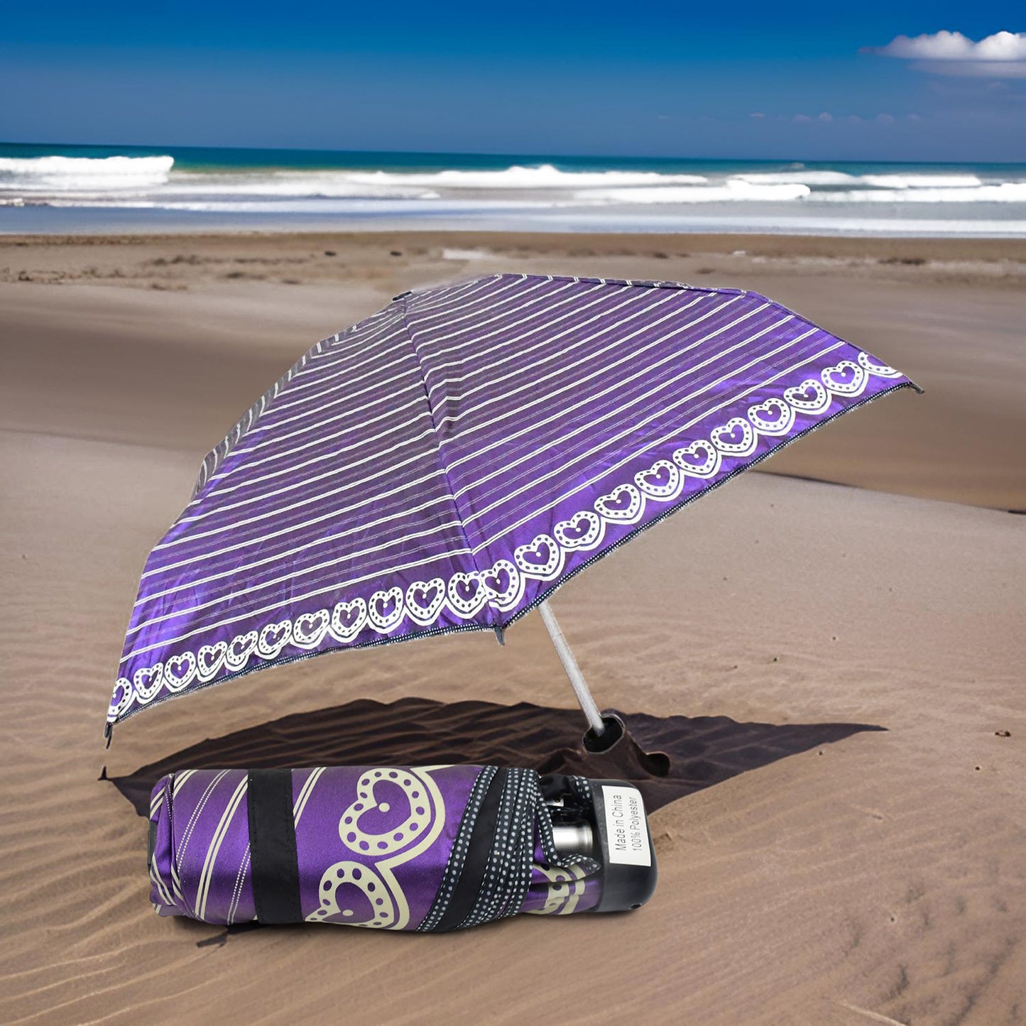 3-fold  5 Floor Sun Protective Solid Foldable Umbrella (1 Pc) - Happy Price - Image 2