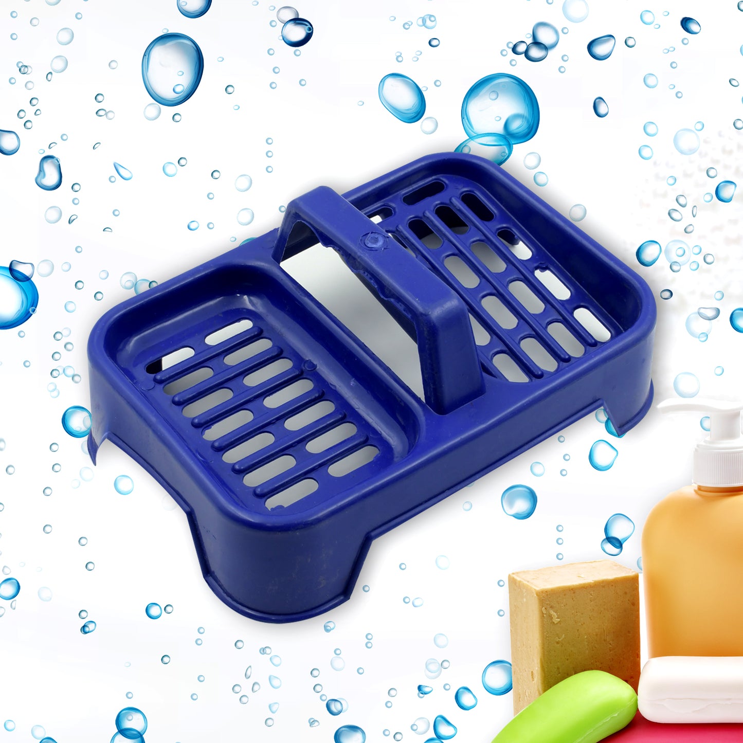 8729 2in1 Plastic Soap Case  Soap Dish  Soap Stand 2 Section Plastic Soap Case Soap Holder Soap Dish For Bathroom Kitchen Sink (1 Pc  Multicolor ) - Happy Price - Image 3