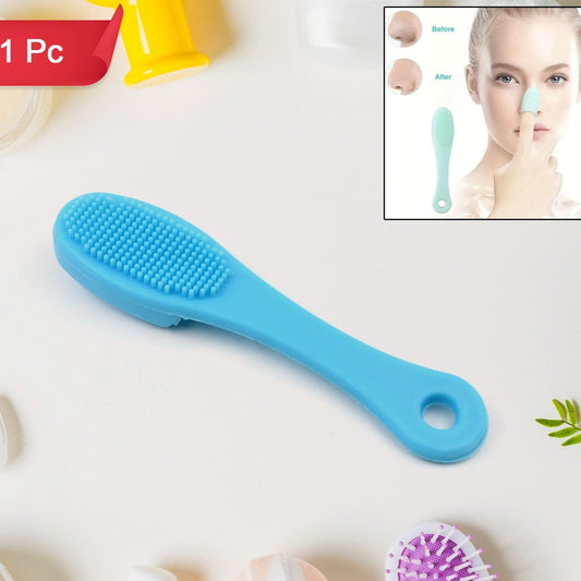 Silicone Makeup Cleaning Tool Finger Wash Face Scrubber Facial Cleansing Brush (1 Pc  Mix Color) - Happy Price - Image 1
