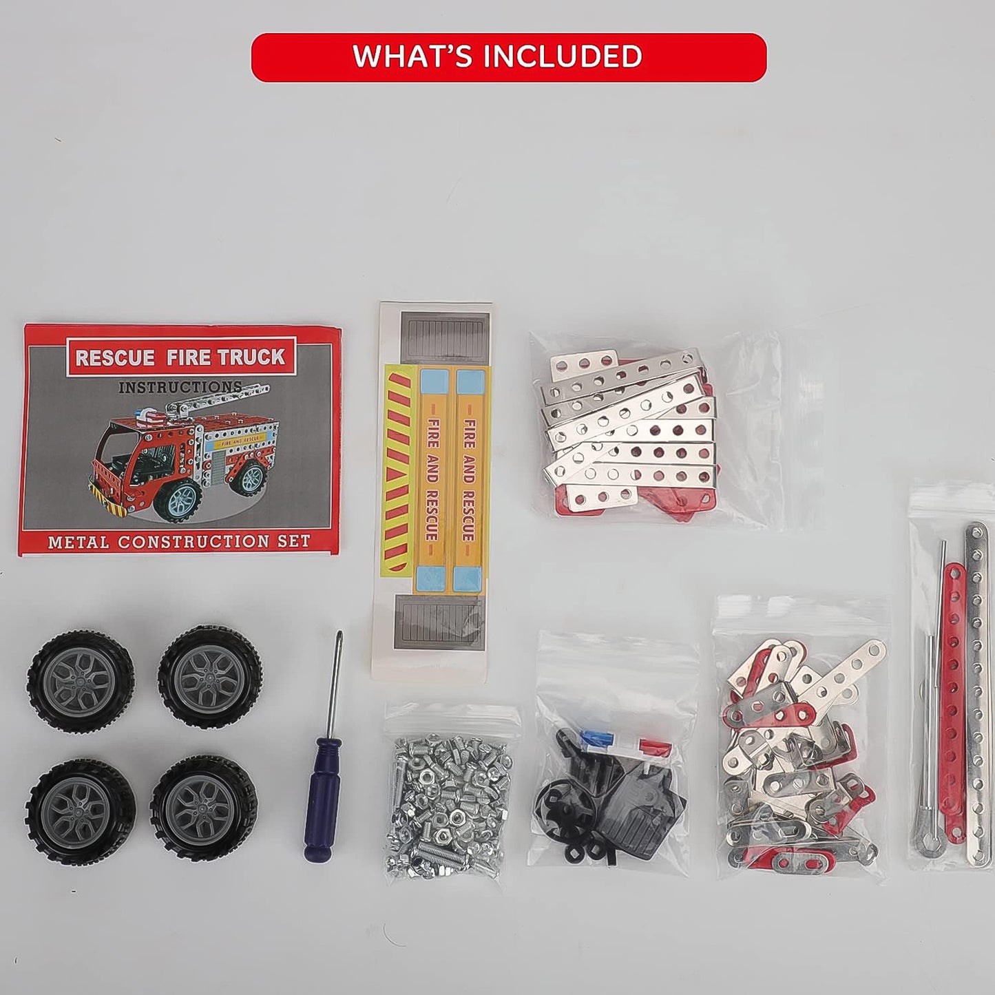 Metal Diy Fire Truck Building Blocks For Kids (Fire Truck  292pcs Of Truck Tool  1 Set) - Happy Price - Image 6
