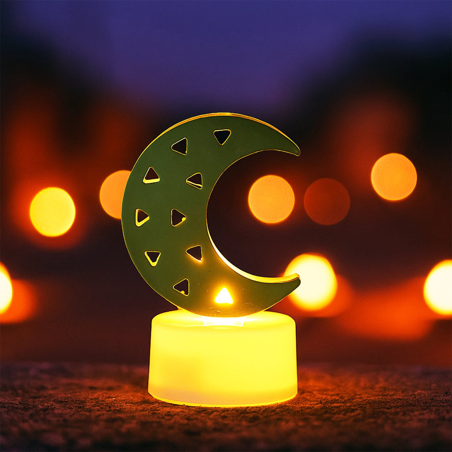 Decorative Moon Shaped Flameless LED Candles - 12 Pc Set for Ambiance - Happy Price - Image 6