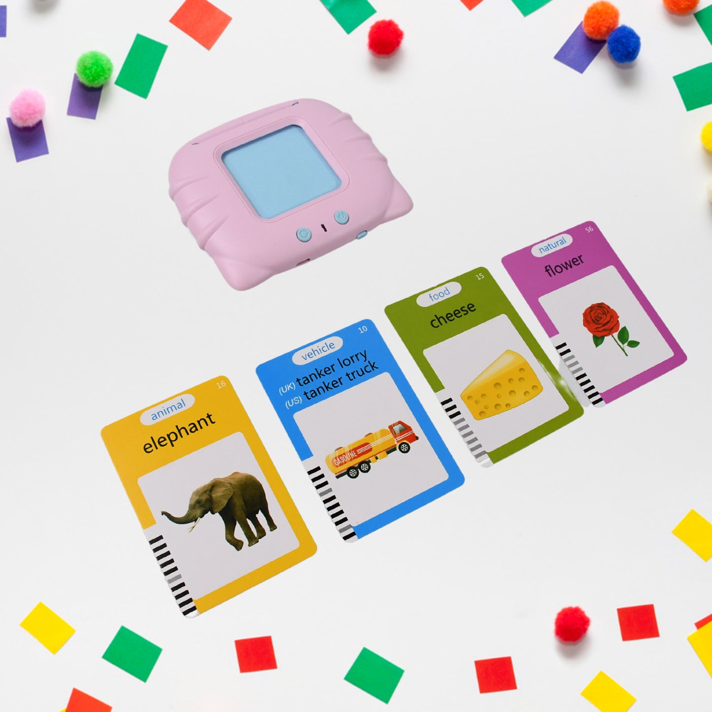 Preschool Learning Toys Flash Cards For Small Kids Educational Toys English Words Learning Machine For Kids With 224 Words Birthday Gift For Kids Intelligent Electric Kids Language Card (1 Set) - Happy Price - Image 7