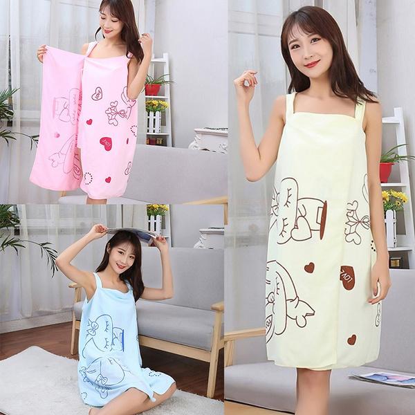 1453a Soft Cotton Bathrobe For Girls  Women  Bath Robe Towel For Women Quick Dry Dress Towel For Ladies. - Happy Price - Image 7